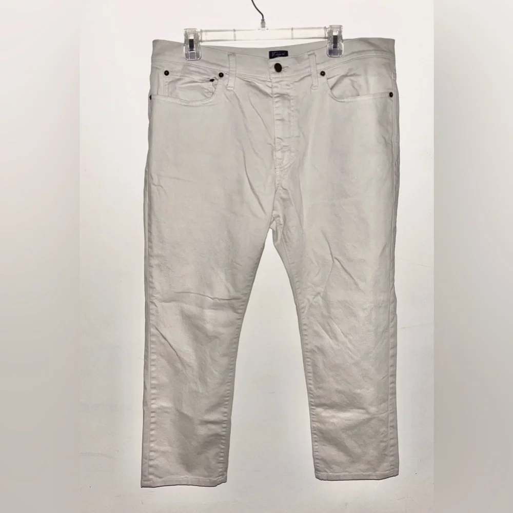 NWT J.Crew Factory Straight-fit garment-dyed five-pocket pant in Stone 35 x 30
